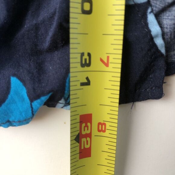 Free People Women's Blue Floral Midi Faux Wrap Skirt with Slit Size 10 - Picture 8 of 14